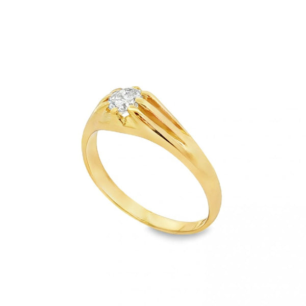 18ct Yellow Gold Diamond Solitaire Ring - Size Y - 0.58ct
