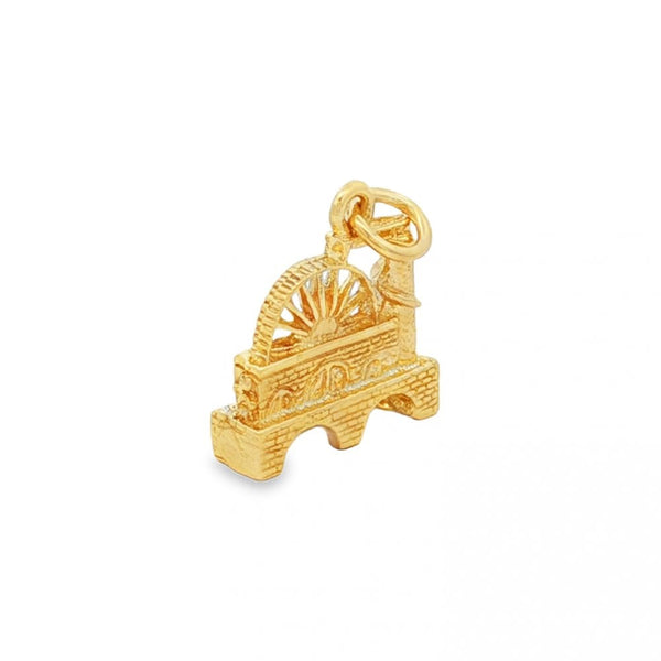 9ct Yellow Gold Waterwheel Charm - 16x17x5mm - 4.2g
