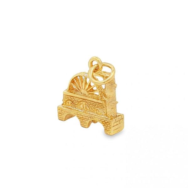 9ct Yellow Gold Waterwheel Charm - 16x17x5mm - 4.2g