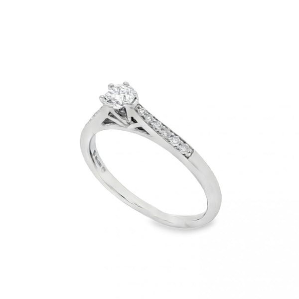 18ct White Gold Diamond Engagement Ring - Size N½ - 0.43ct