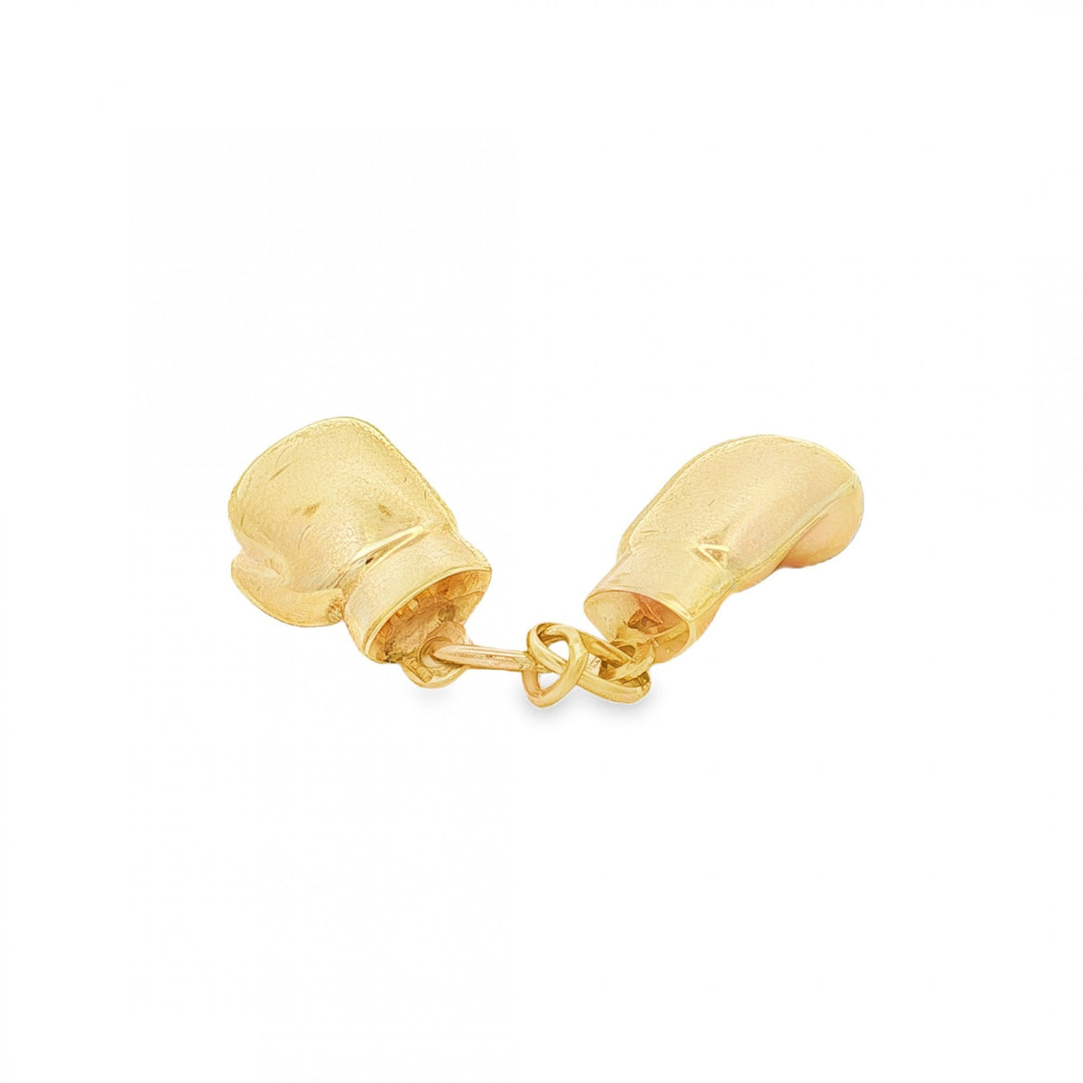 9ct Yellow Gold Chained Boxing Gloves Charm - 13x23x10mm - 3.3g