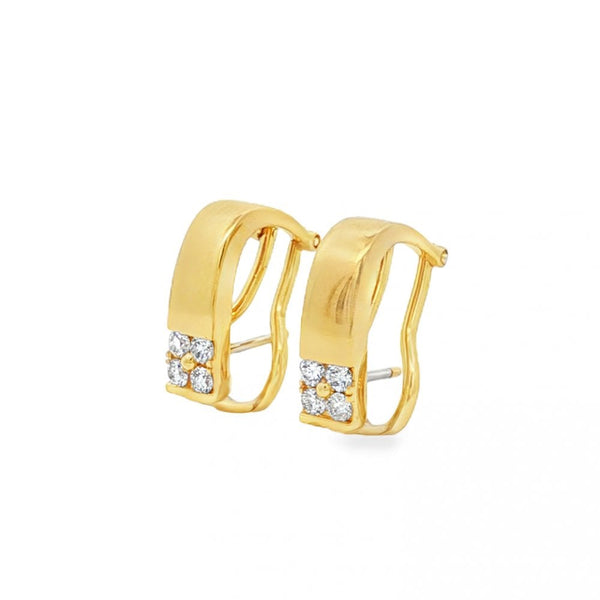 18ct Yellow Gold Diamond Springback Earrings - 0.24ct
