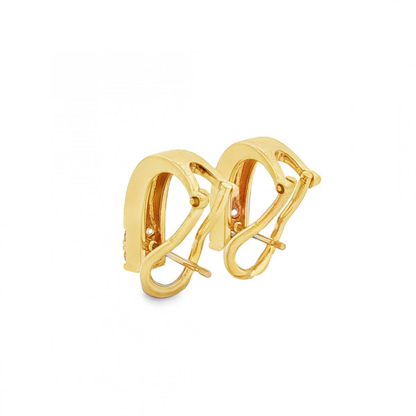 18ct Yellow Gold Diamond Springback Earrings - 0.24ct