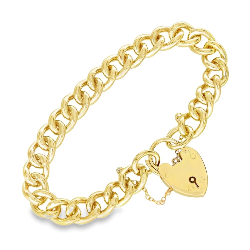 9ct Yellow Gold Heavy Curb Bracelet - 7.5" - 44.6g