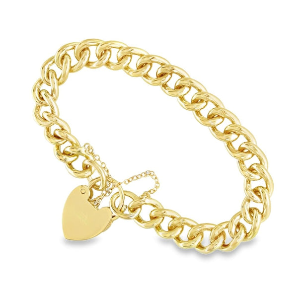 9ct Yellow Gold Heavy Curb Bracelet - 7.5" - 44.6g