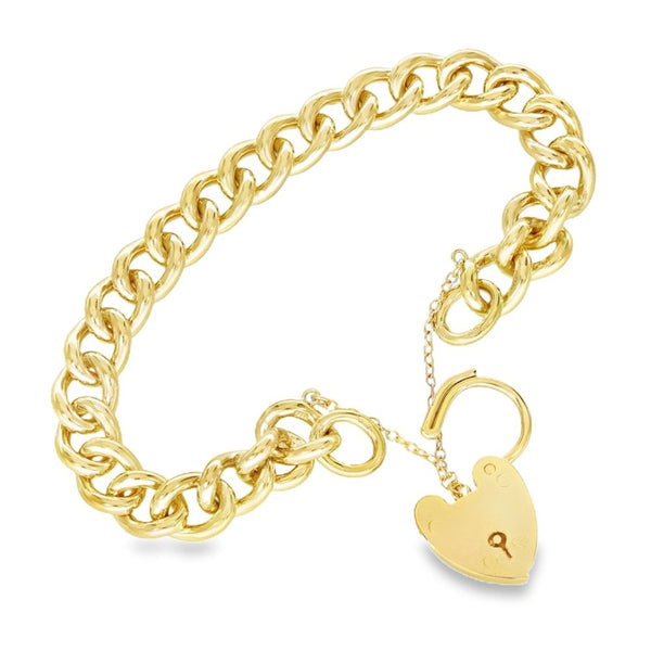 9ct Yellow Gold Heavy Curb Bracelet - 7.5" - 44.6g