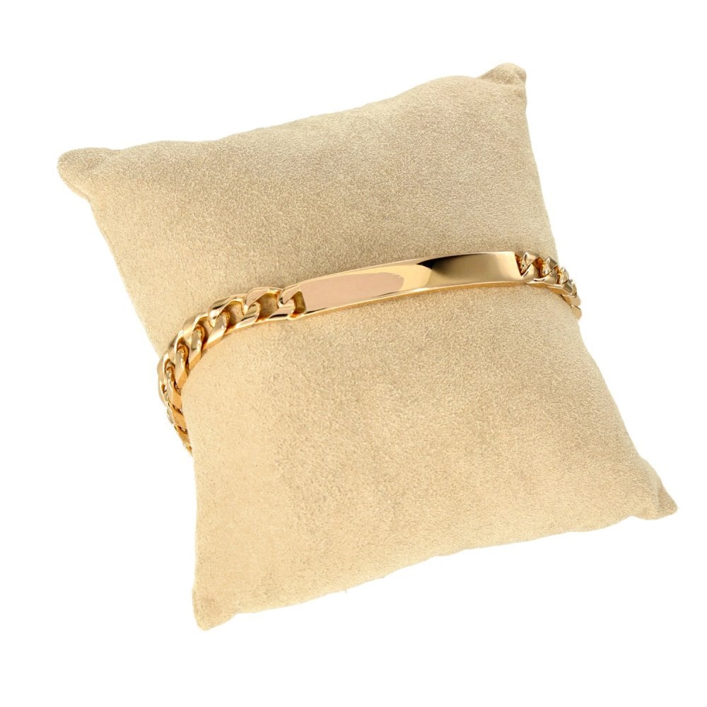 9ct Yellow Gold Curb ID Bracelet - 8.5" - 25.5g