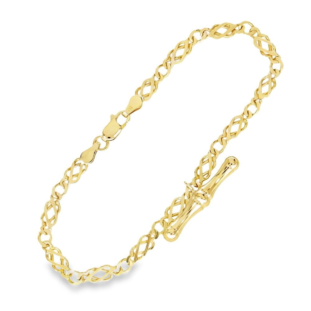 9ct Yellow Gold Celtic-Link Bracelet - 7.5" - 4.7g