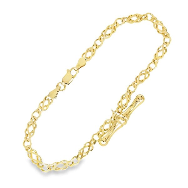 9ct Yellow Gold Celtic-Link Bracelet - 7.5" - 4.7g