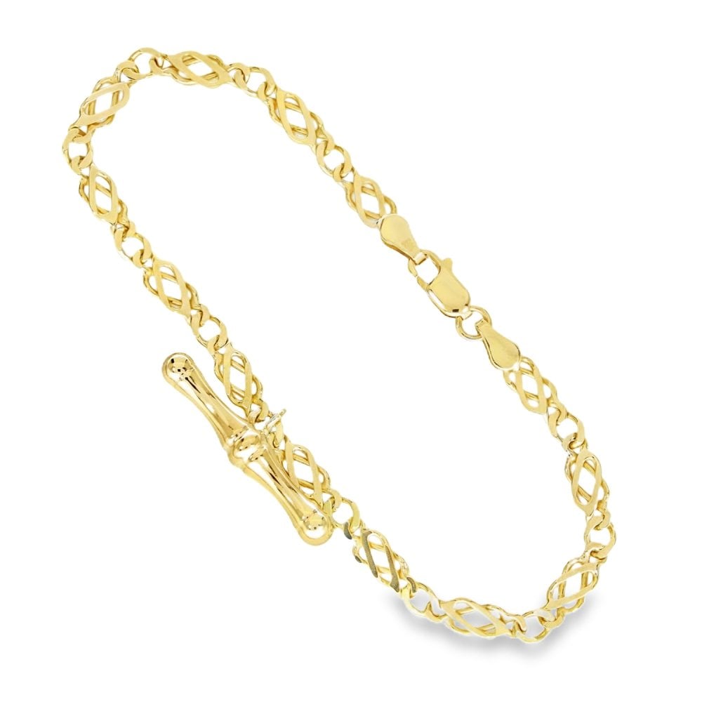 9ct Yellow Gold Celtic-Link Bracelet - 7.5" - 4.7g