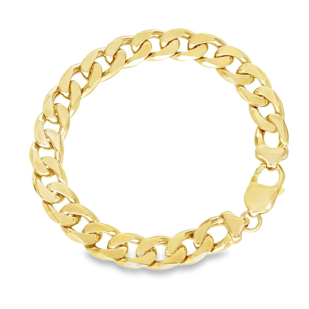 9ct Yellow Gold Heavy Curb Bracelet - 8.5" - 40.3g