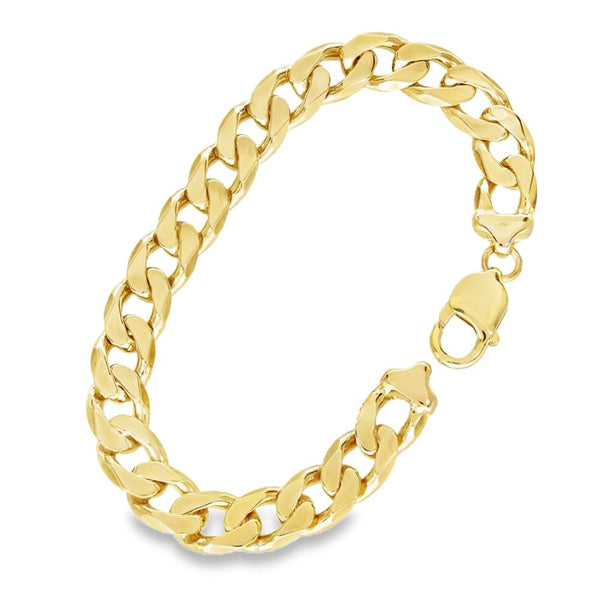 9ct Yellow Gold Heavy Curb Bracelet - 8.5" - 40.3g