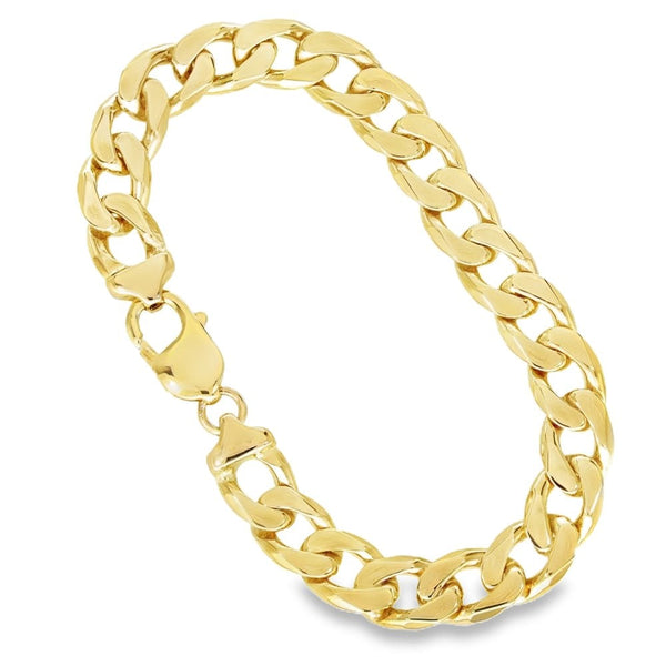 9ct Yellow Gold Heavy Curb Bracelet - 8.5" - 40.3g