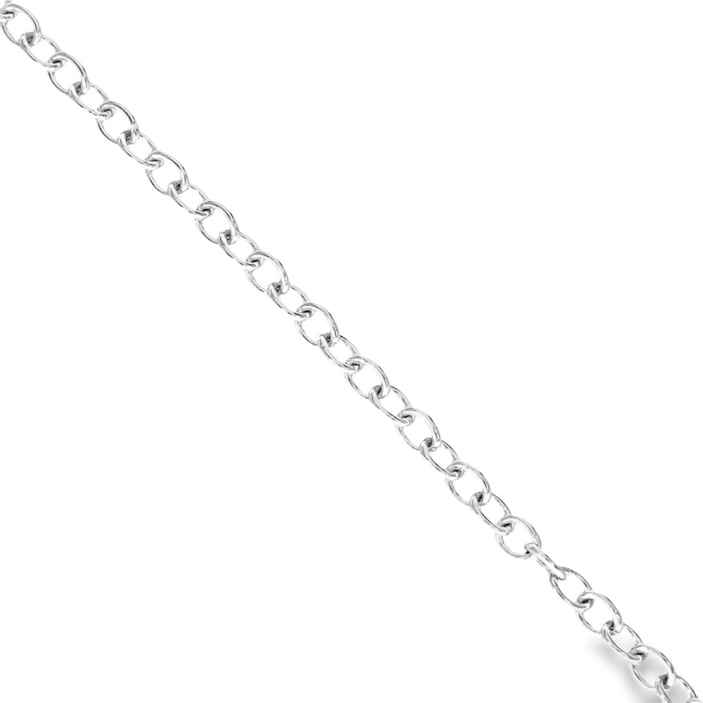 9ct White Gold Belcher Bracelet & T-Bar Fastener - 7.5" - 11.0g
