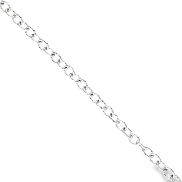 9ct White Gold Belcher Bracelet & T-Bar Fastener - 7.5" - 11.0g