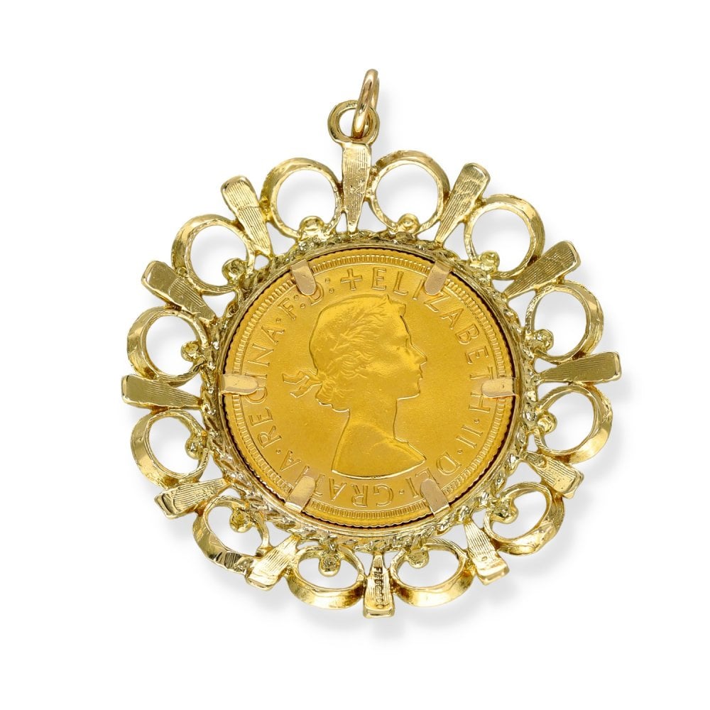 1967 Yellow Gold Full Sovereign Coin Pendant - 37x41x6mm - 13.1g