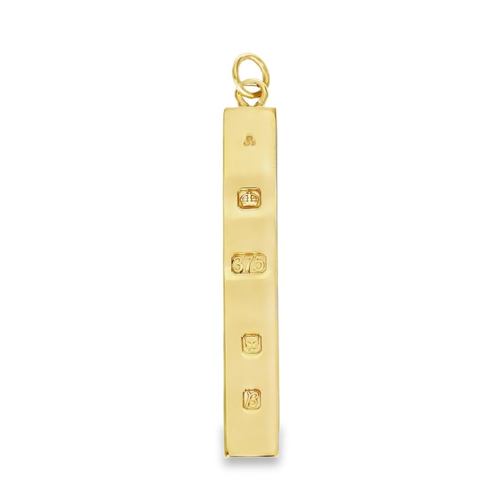 9ct Yellow Gold Ingot Pendant - 49x7x3mm - 10.5g