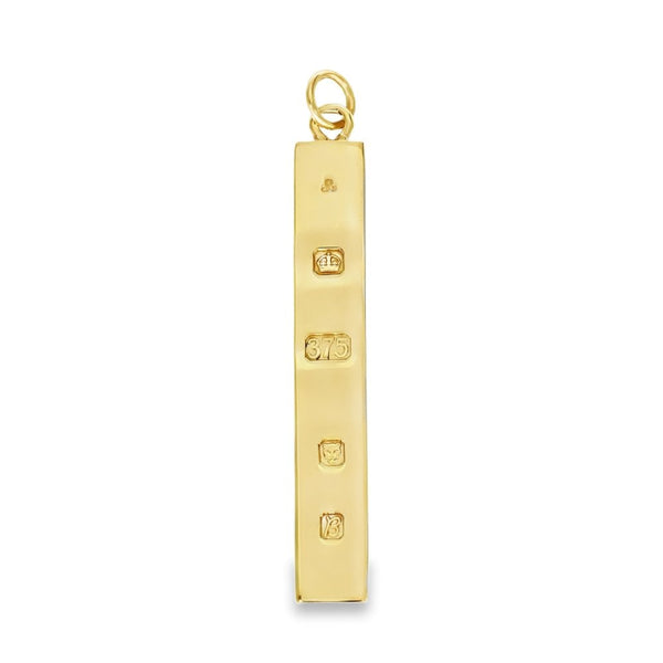 9ct Yellow Gold Ingot Pendant - 49x7x3mm - 10.5g