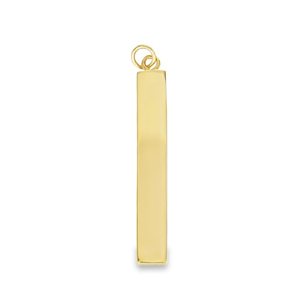 9ct Yellow Gold Ingot Pendant - 49x7x3mm - 10.5g