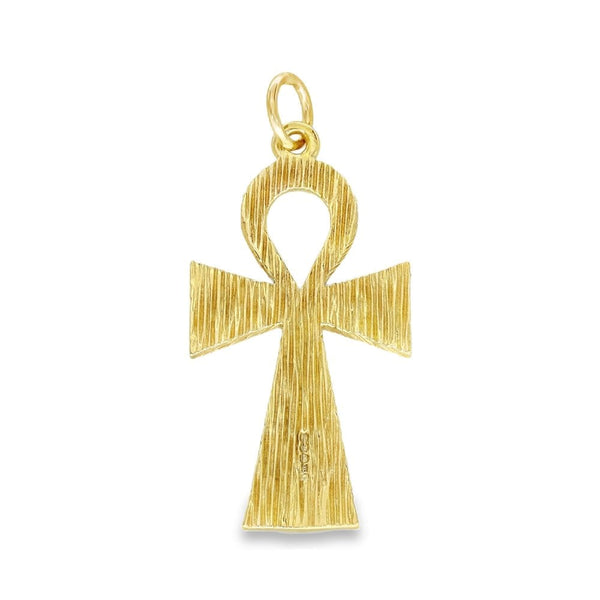 9ct Yellow Gold Large Ankh Pendant - 39x20x2.5mm - 7.7g