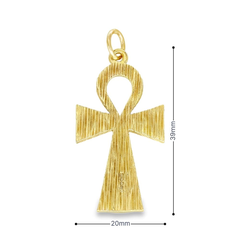 9ct Yellow Gold Large Ankh Pendant - 39x20x2.5mm - 7.7g