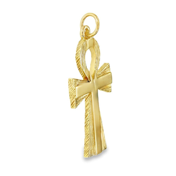 9ct Yellow Gold Large Ankh Pendant - 39x20x2.5mm - 7.7g