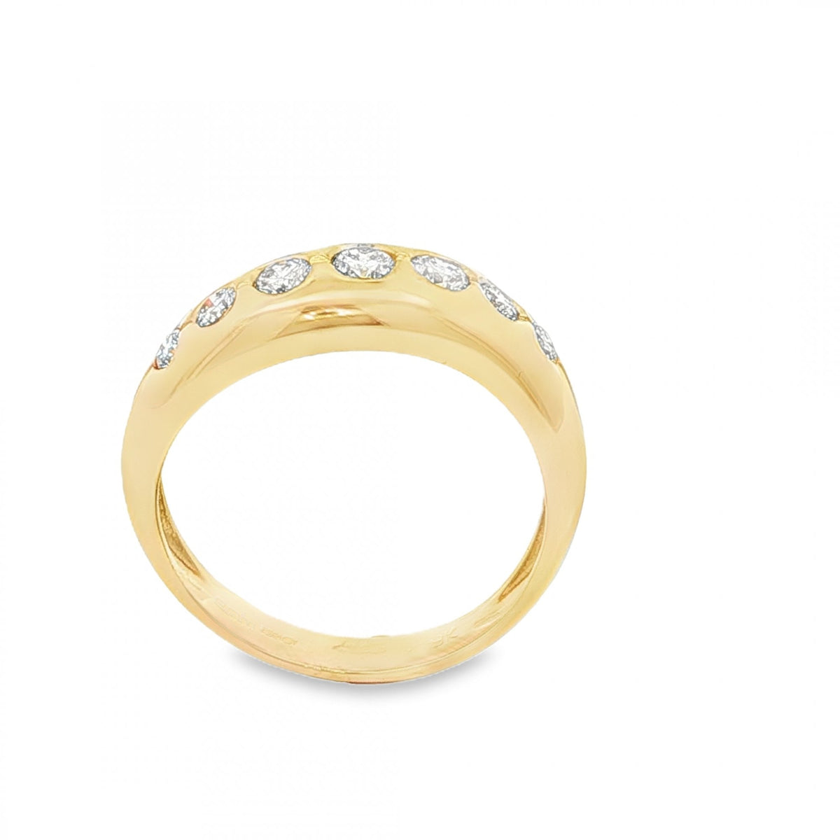 9ct Yellow Gold Graduated Diamond Ring - Size N - 0.39ct