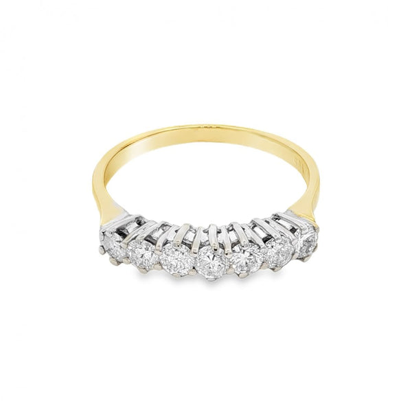 14ct Yellow Gold Diamond Half-Eternity Ring - Size Q - 0.75ct