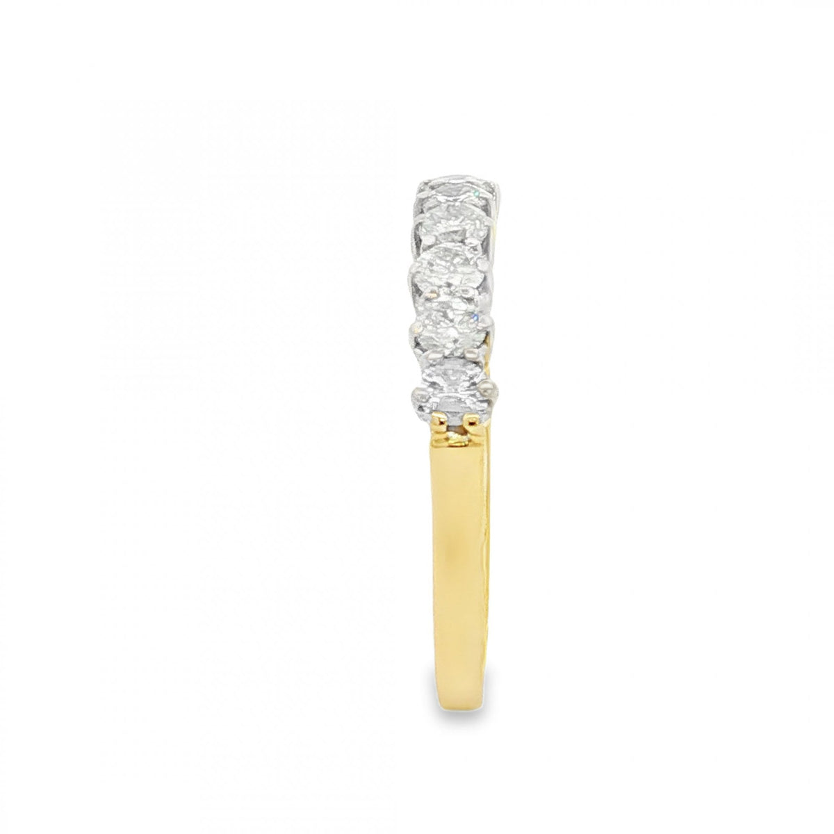 14ct Yellow Gold Diamond Half-Eternity Ring - Size Q - 0.75ct
