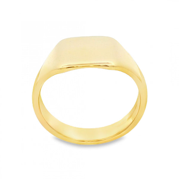 9ct Yellow Gold Signet Ring - Size Y - 12mm