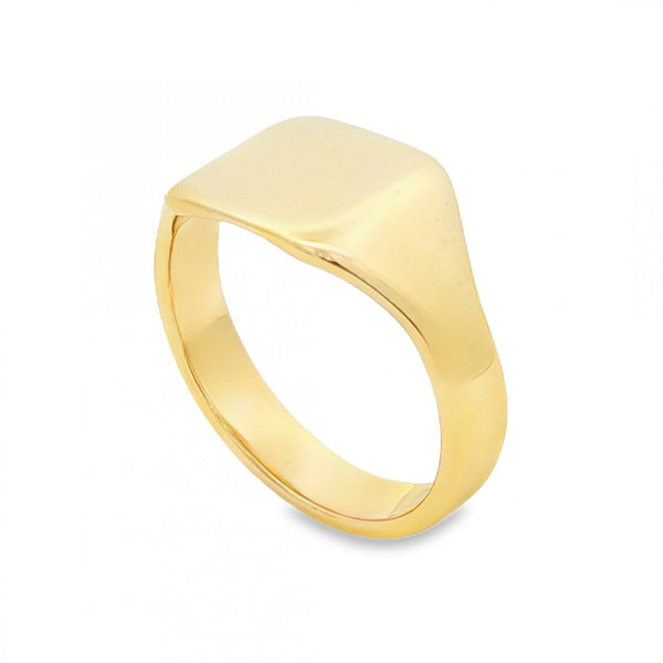 9ct Yellow Gold Signet Ring - Size Y - 12mm