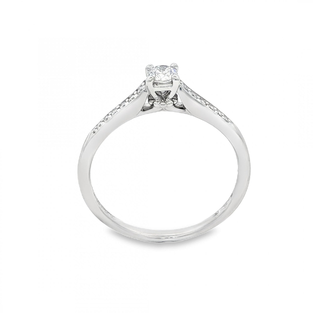 9ct White Gold Diamond Engagement Ring - Size Q - 0.31ct