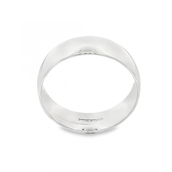 9ct Yellow Gold D-Shape Wedding Band - Size Q - 6mm