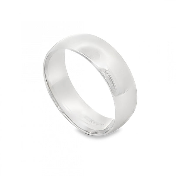 9ct Yellow Gold D-Shape Wedding Band - Size Q - 6mm