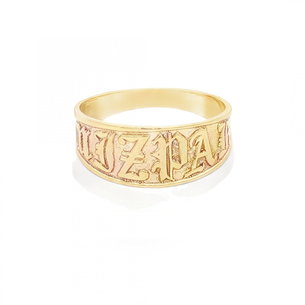 9ct Yellow Gold Mizpah Ring - Size T - 9mm