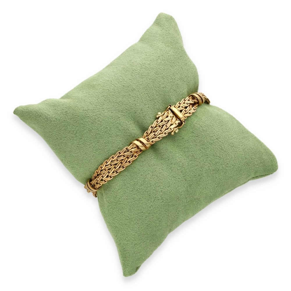 9ct Yellow Gold Double Twist-Link Bracelet - 7.5" - 19.5g