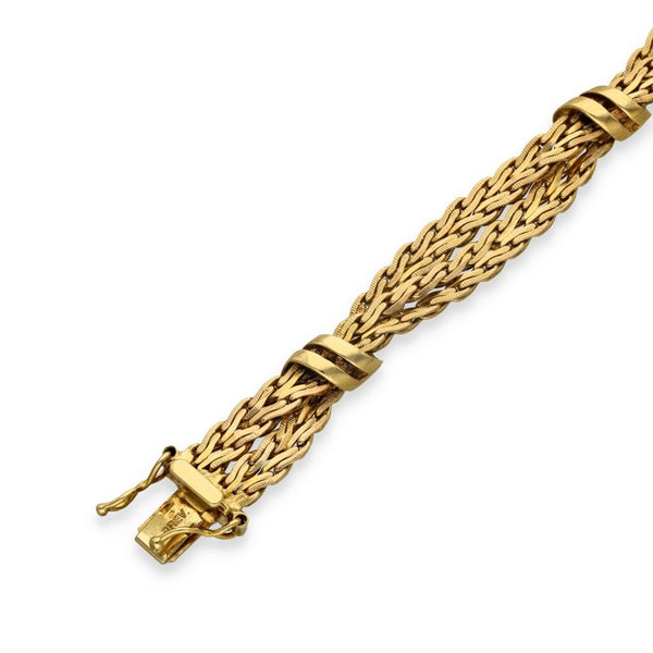 9ct Yellow Gold Double Twist-Link Bracelet - 7.5" - 19.5g