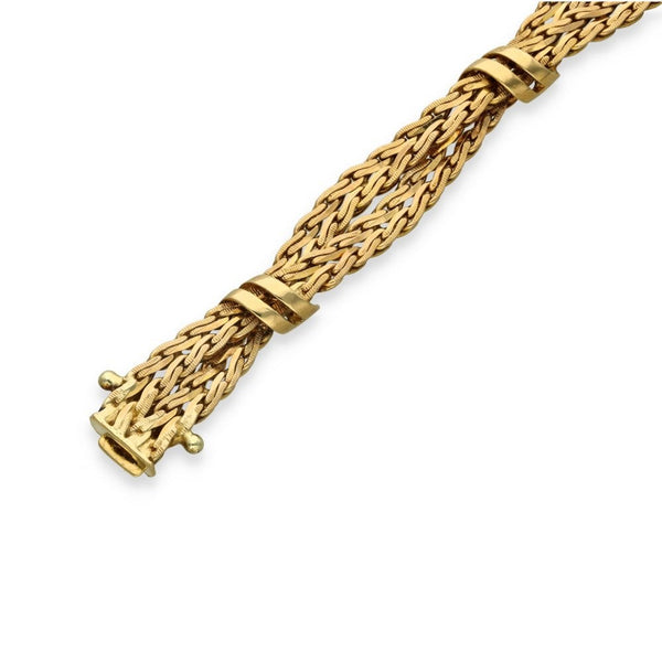 9ct Yellow Gold Double Twist-Link Bracelet - 7.5" - 19.5g