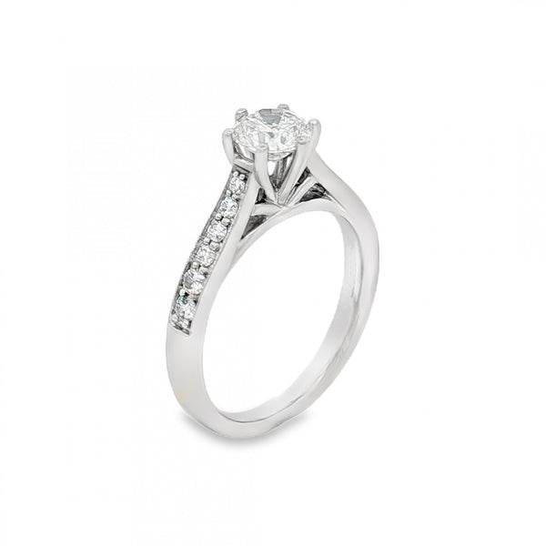 950 Platinum Diamond Engagement Ring - Size G - 0.56ct