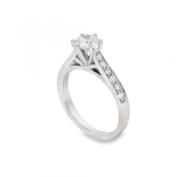 950 Platinum Diamond Engagement Ring - Size G - 0.56ct