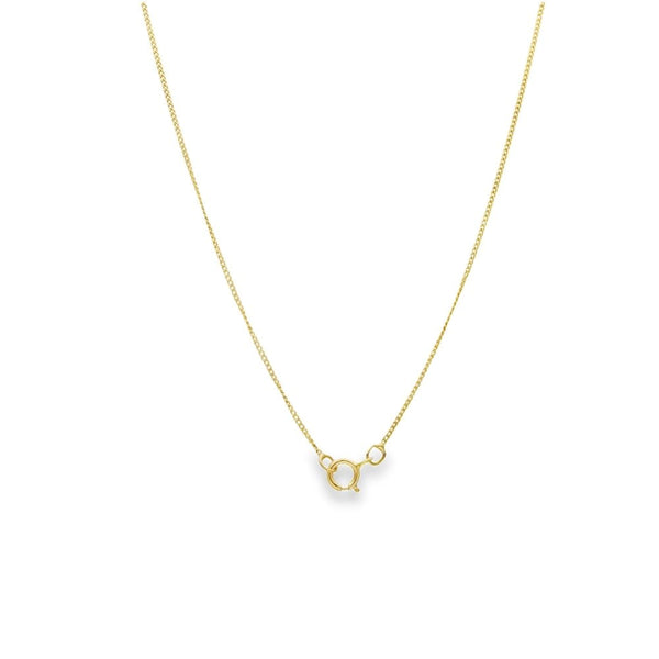 9ct Yellow Gold Emerald & CZ Pendant & Necklace - 18" - 1.5g