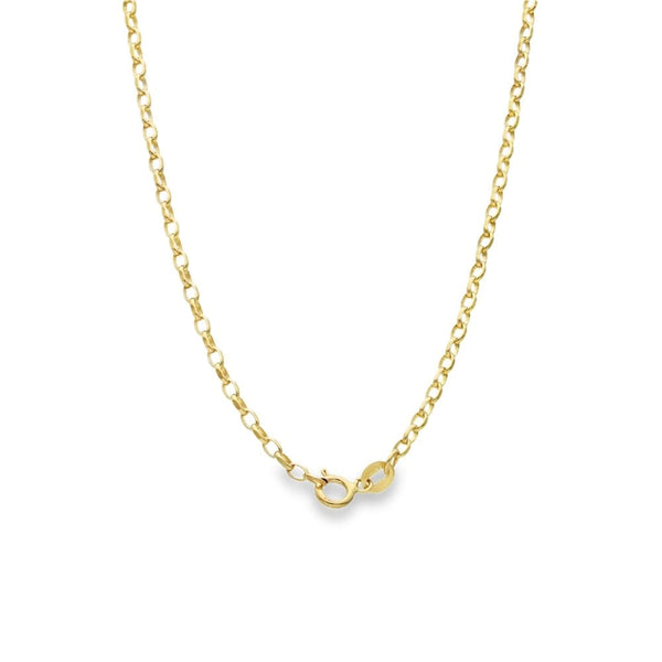 9ct Yellow Gold Patterned Edge Oval Locket & Chain - 8.9g
