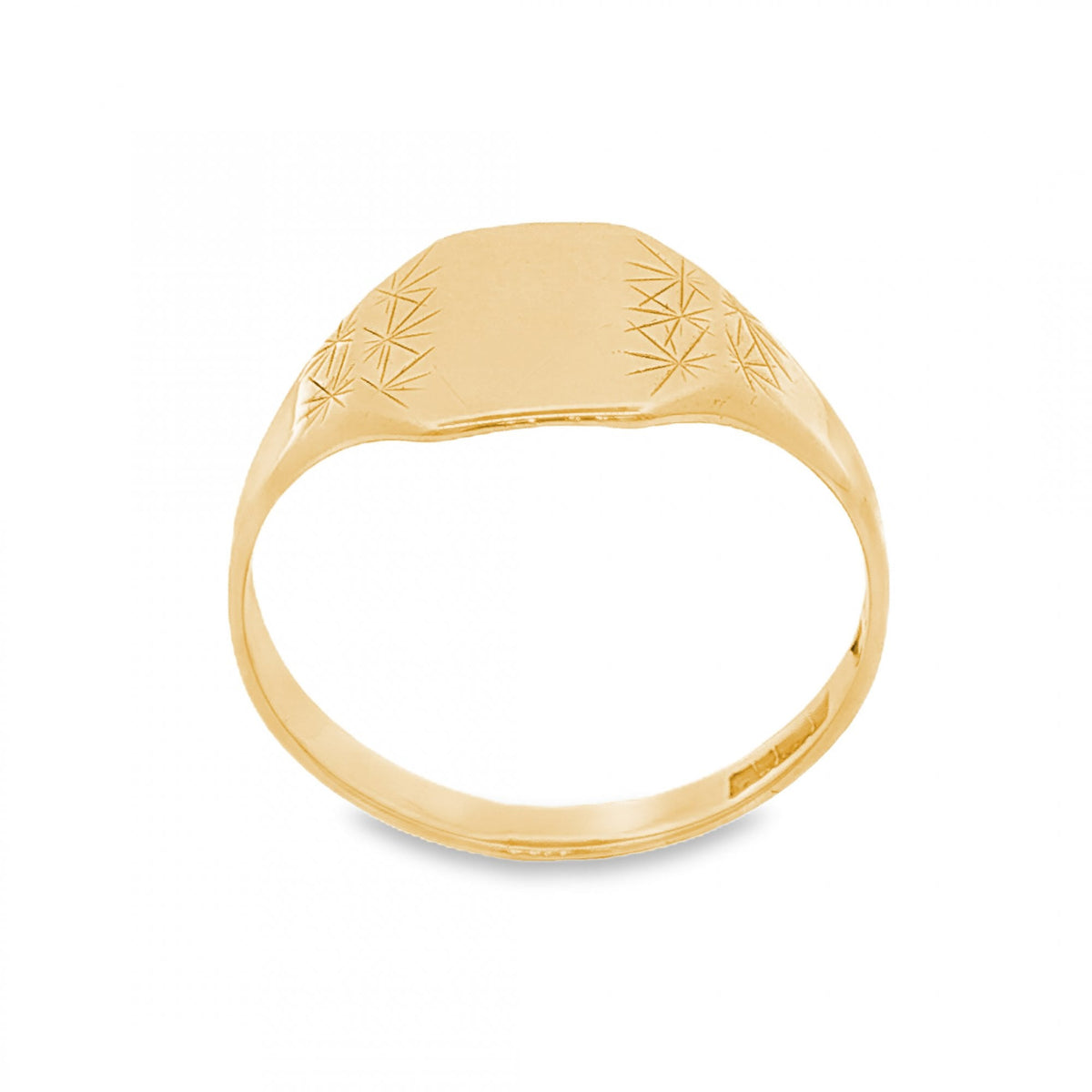 9ct Yellow Gold Octagonal Signet Ring - Size V - 12mm