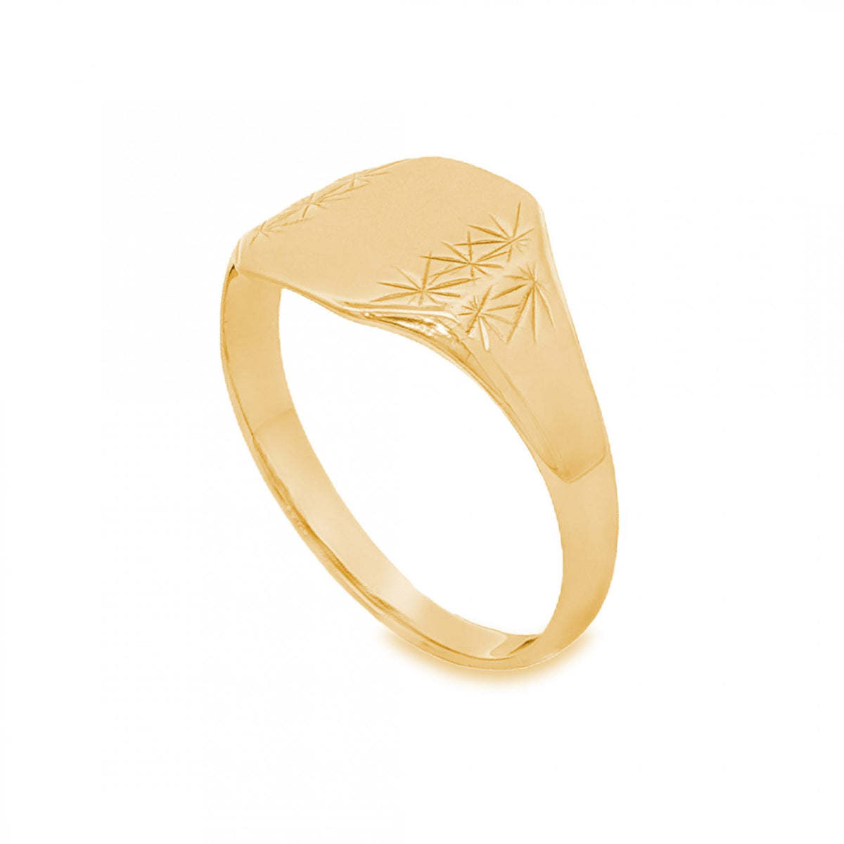 9ct Yellow Gold Octagonal Signet Ring - Size V - 12mm