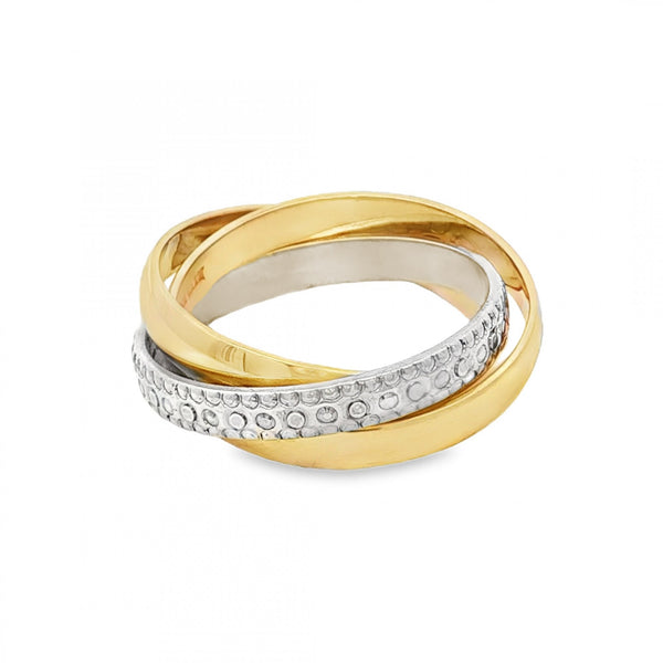 9ct Yellow Gold Russian Wedding Ring - Size R½ - 8mm