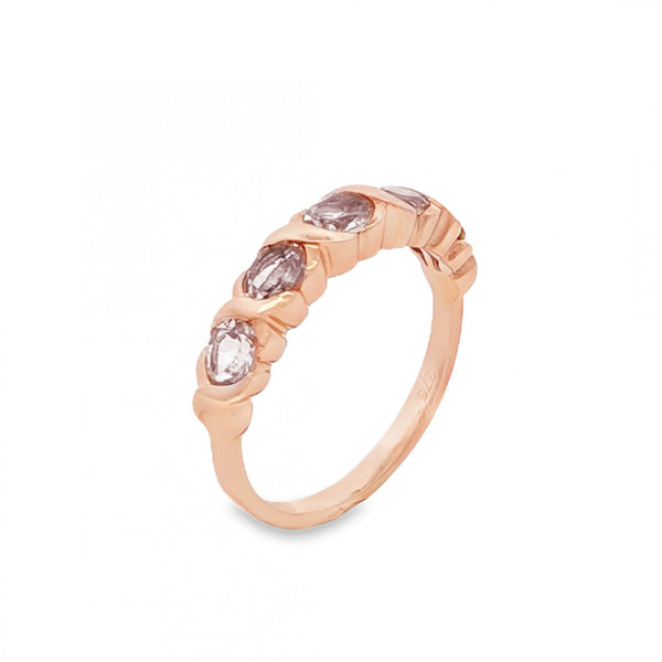 9ct Yellow Gold Cubic Zirconia Half-Eternity Ring - Size L - 4mm