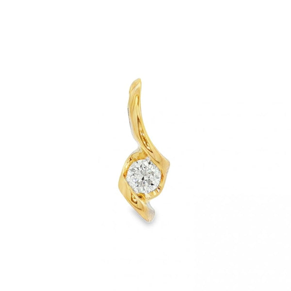 18ct Yellow Gold Diamond Solitaire Pendant - 6x18x4mm - 0.25ct