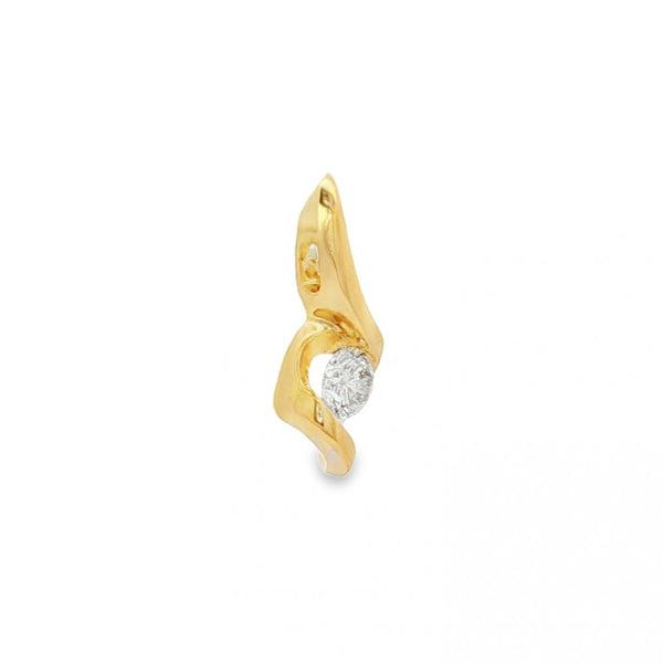 18ct Yellow Gold Diamond Solitaire Pendant - 6x18x4mm - 0.25ct