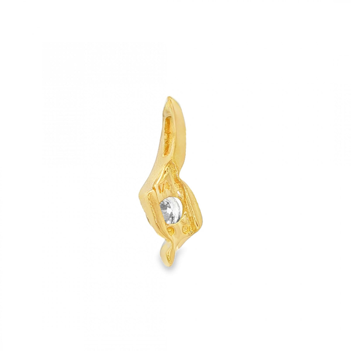 18ct Yellow Gold Diamond Solitaire Pendant - 6x18x4mm - 0.25ct