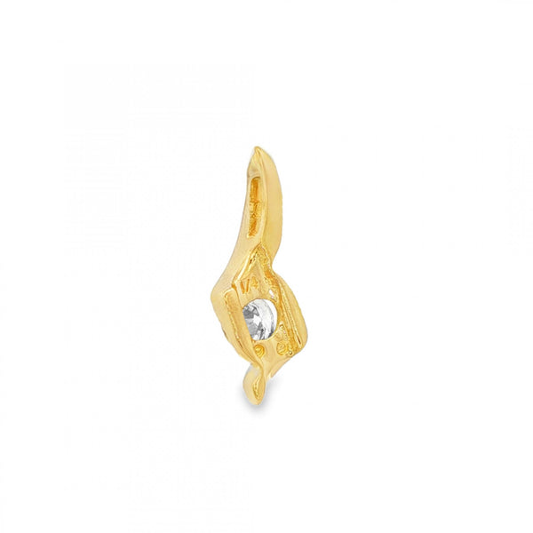 18ct Yellow Gold Diamond Solitaire Pendant - 6x18x4mm - 0.25ct